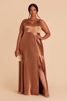 Jay Plus Size Bridesmaid Dress in Rust | Birdy Grey Plus Size Bridesmaid Dresses Flattering, Wedding Dress Code Guide, Bronze Bridesmaid Dresses, Grey Jay, Copper Bridesmaid Dresses, Dress Code Guide, Bridesmaid Gown Chiffon, Brown Bridesmaid Dresses, Plus Size Bridesmaid Dresses