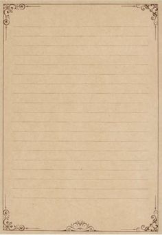 a piece of lined paper with an ornate border on top and two lines in the middle