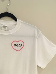 Heart Myself- Embroidered T-Shirt 100% Cotton Unisex T-Shirt All items are embroidered by me, and each shirt will have slight differences Each T-Shirt is made to order Now available in black t-shirts! All black thread will be replaced with white Follow @bubblybritany on Instagram Grunge Polyvore, Formal Fashion Women, Spring Dresses Women, Grunge Shirt, Fashion Grunge, Shirt Diy, Dresses Spring, Love Myself, Womens Fashion Inspiration