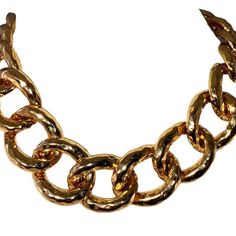 Kenneth Jay Lane Kjl Runway Gold Plated Jumbo Chain Necklace. Circa 1970's. Heavily Plated In 18 Kt Gold Over Costume Metal. Necklace Measures 18 1/2" Long By 1 1/4" Wide. Marked, Kjl. Closes With Box Clasp. Metal Necklace, Box Clasp, Kenneth Jay Lane, Womens Jewelry Necklace, Jay, Chain Necklace, Gold Plate, Jewelry Necklaces, Plating