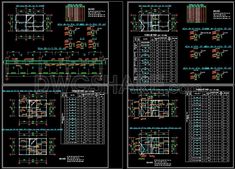 an architectural plan with all the details in black and white, including blueprints