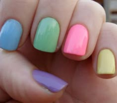 easter nails! Nail Art Pastel, Spring Nail Polish, Gel Manicures, Colorful Nail, Easter Nails, Rainbow Nails, Nails Polish, Pastel Nails, Nail Polish Colors