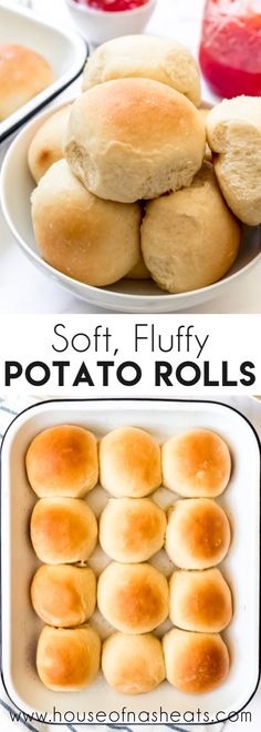 this is an image of soft and fluffy potato rolls