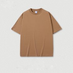 Tee Oversized Solid Color Casual T-shirt, Oversized Basic Solid Color T-shirt, Oversized Solid Color Crew Neck T-shirt, Solid Color Summer Streetwear Tops, Oversized Solid Color T-shirt For Summer, Relaxed Fit Solid Color Top For Streetwear, Plain Brown Summer Tops, Oversized Short Sleeve Solid Color Shirt, Oversized Solid Color Short Sleeve Shirt