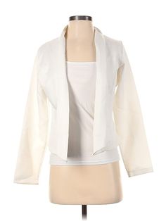 Assorted Brands Jacket Size: Small Jackets & Outerwear - used. 35% POLYESTER, 65% COTTON | Jacket: White Jackets & Outerwear - Size Small Cheap Zara White Outerwear, White Jackets, White Jacket, Cotton Jacket, Ivory White, Outerwear Jackets, Women Handbags, Jackets For Women, Handbags