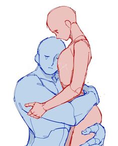 a drawing of two people hugging each other