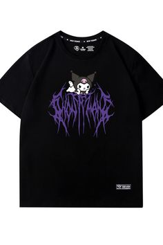 Purple Metal Kuromicore T-Shirt Unisex Kuromi Dark Cutie Kuromi Shirt, Cutie Aesthetic, E Girl Style, Aesthetic Stores, Rave Fashion, Black Y2k, Aesthetic T Shirts, Edgy Style, Cargo Pants Women