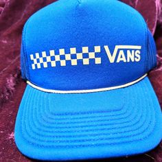 This Hat Is Brand New! It Features The Og Vans Checkerboard Pattern Inside Brim Super Deep For Thick Hair And Great Sun Protection!! Vintage Blue Adjustable Trucker Hat, Retro Blue Trucker Hat For Beach, Retro Blue Hat For Streetwear, Blue Retro Adjustable Trucker Hat, Vans Adjustable Hats With Curved Brim, Retro Blue Adjustable Trucker Hat, Blue Retro Trucker Hat With Flat Brim, Retro Blue Adjustable Snapback Hat, Vans Hats With Adjustable Fit And Curved Brim