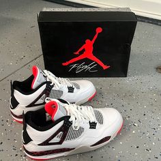 Size 12.5. Never Worn. Box Included. Sporty White Air Jordan 4 With Abzorb Midsole, White Air Jordan 4 Low-top With Abzorb Midsole, White High-top Air Jordan 4 For Light Sports, White Air Jordan 4 Lace-up For Light Sports, White Lace-up Air Jordan 4 For Light Sports, Air Jordan 4 With Air Cushioning Low-top, White Lace-up Air Jordan 4 For Casual Wear, White Low-top Air Jordan 4 Sporty Sneakers, Nike White Custom Sneakers With Air Cushioning