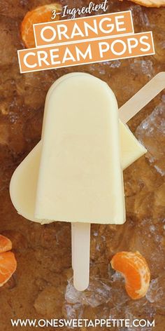 an orange ice cream pops is shown with the title above it