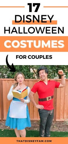 girl and guy posing together Disney Couple Outfits Halloween, Easy Male Disney Costumes, Cute Halloween Costumes Disney, Easy Beauty And The Beast Costume, 2 Person Disney Costumes, Disney Couples Costumes Diy, Couples Costume Ideas Disney, Mom And Son Disney Costumes, Fairy Tale Couples Costumes