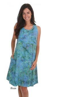 Lost River (Moab) Tank Dress - Alternatives Global Marketplace Casual Sleeveless Dress With Batik Print, Casual Flowy Dresses With Batik Print, Casual Flowy Batik Print Dresses, Casual Blue Dress With Batik Print, River Outfit, Stacy London, Batik Clothing, Lost River, Tank Dresses