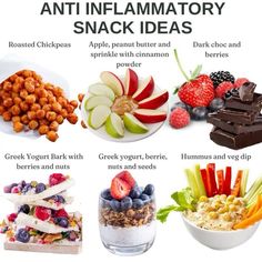 an info sheet describing the benefits of anti - flamatory snack ideas