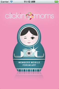 an image of a woman with a camera on her cell phone, texting clickin moms members mobile forum