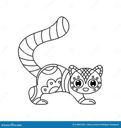 a cute little cat with big eyes coloring pages for kids, free to print and color