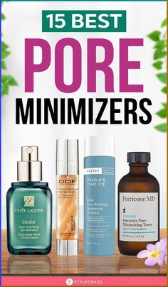 15 Best Pore Minimizers: Some pore treatment products help deep cleanse and shrink them. If you are not sure which product to buy, we have a few recommendations. Here are the 15 best pore minimizer products to help get flawless, glowing skin. #Beauty #BeautyHacks #PoreMinimizer #Skincare Pore Shrinking Products, Pore Minimizer Serum, Skin Care Routine For Open Pores, Large Pores Skincare Routine, How To Minimize Pores, Best Pore Minimizer Products, Products For Large Pores, Pore Minimizer Products, Shrink Pores On Face