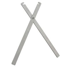 two crossed metal blades on a white background with clippings to the left and right