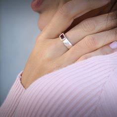 "Celebrate a special day - birthday, anniversary, Mother's day - or make a stunning addition to your collection with this band ring. This elegant piece flaunts a dainty Tourmaline stone. Elegant to wear solo or with other stacking rings to create your signature combinations. Product Details: *Ring width: 3.14\"/ 6mm *Stone Size: 3.5'*2.16\"/9*5.5mm *Ring Size: Please select from the drop-down menu. Why purchase this gold ring? Timeless and classy jewelry piece ✅ The ring is expertly handmade wit Fine Jewelry Topaz Ring With Rectangular Stone For Gift, Rectangular Topaz Ring As Gift, Fine Jewelry Style, Rectangular Topaz Ring Fine Jewelry Gift, Rectangular Tension Setting Ring As A Gift, Rectangular Birthstone Ring For Wedding, Rectangular Birthstone Wedding Ring, Modern Rings With Birthstone For Gifts, Modern Topaz Ring As Birthstone Gift, Modern Topaz Birthstone Ring As Gift