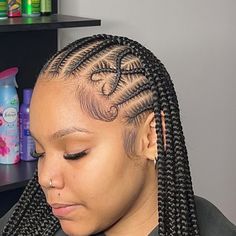 Straight Back Feed In Braids With Design, Fulani Braids Hairstyles, Protective Hairstyles For Natural Hair, Braiding Styles, Braided Cornrow Hairstyles