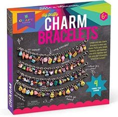 Diy Charm Bracelets Kit-Kidding Around NYC Bracelets Kit, Yarn Crafts For Kids, Arts And Crafts Kits, Diy Charm, Fun Arts And Crafts, Jewelry Making Kits, Art & Craft Kit, Creative Arts And Crafts, Puffy Stickers