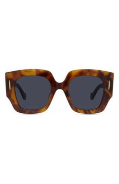 A looping golden logo adorns the temples of sleek geometric sunglasses equipped with full-coverage UV protection. 50mm lens width; 22mm bridge width; 140mm temple length 100% UV protection Acetate Made in Italy Luxury Brown Shield Sunglasses With Square Frame, Designer Tinted Sunglasses For Outdoor, Luxury Tortoiseshell Sunglasses With Uva Protection, Designer Polarized Sunglasses For Outdoors, Designer Polarized Sunglasses For Outdoor, Luxury Polarized Shield Sunglasses For Outdoor, Luxury Sunglasses With Uva Protection For Outdoor, Geometric Sunglasses, Loewe Anagram