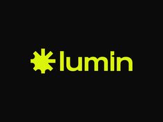 the logo for lumin is shown on a black background with yellow letters and an image of