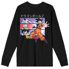 Defend Earth against evil with this men's Dragon Ball Z tee. Defend Earth against evil with this men's Dragon Ball Z tee.  Crewneck Long sleevesFABRIC & CARE Cotton Machine wash Imported Size: M. Color: Black. Gender: male. Age Group: adult. Pattern: Graphic. Long Sleeve Character Print T-shirt For Streetwear, Long Sleeve T-shirt With Character Print For Streetwear, Long Sleeve Shirt With Character Print For Streetwear, Black Long Sleeve Shirt With Character Print, Band Merch Long Sleeve T-shirt With Character Print, Long Sleeve Fan Apparel T-shirt With Character Print, Fan Apparel Long Sleeve T-shirt With Character Print, Pop Culture Long Sleeve T-shirt For Fan Conventions, Character Print Long Sleeve Shirt For Fans