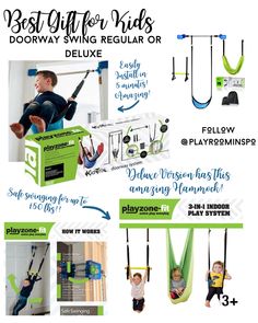 an advertisement for the best summer kids's swing regular or deluxe playrooms