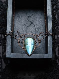 ITEM DESCRIPTION: An earthly labradorite necklace in a shape of copper branches embracing gorgeous flashy labradorite that would be at home on an elven lady - or a modern day faerie. A tiny wearable fairy tale to adorn your neck and bring a bit of very special magic to your everyday look: Copper Forest is old. So old that even the oldest on faeries can't really remember it growing - some say it's as old as the magic itself. Roots of the copper trees reach deep into the earth, drinking from the e Magical Labradorite Jewelry Gift, Handmade Magical Labradorite Jewelry, Soldered Labradorite Necklace For Gift, Soldered Labradorite Necklace Gift, Mystical Hand Forged Labradorite Necklace, Copper Trees, Faery Jewelry, Witchy Boho, Forest Necklace