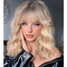 PRICES MAY VARY. 💞Premium Material: Short bob wig synthetic,short wig 100% High Quality Heat resistant fiber short wavy wig, natural wigs with bangs for women; as real hair, soft touch and Pretty Looking,no glue.Perfect for long term use. 💞Hairstyle: Short wavy bob wig with bangs,the thickness and length of the bangs are moderate,making the wig look more Realistic and Cute.You can freely trim and shape the bangs to your favorite style.Shoulder Length is Perfect. 💞Cap Structure: Medium cap siz Long Straight Hair With Bangs, White Wigs, Curly Bob Wig, Bob Wig With Bangs, Short Wavy Bob, Hairstyle Short, Blonde Wigs, Curly Bob Wigs, Wavy Bob