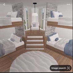 a virtual view of a bedroom with bunk beds