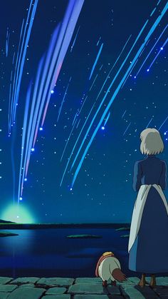 two people looking at the stars in the sky