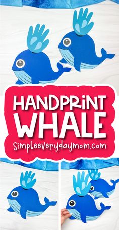 handprint whale craft for kids to make