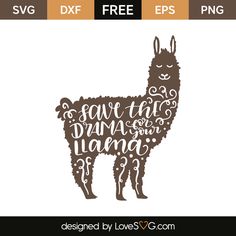 a llama svg file with the text save their lamaa