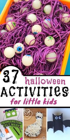 halloween activities for little kids with text overlay