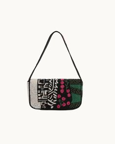 Luxe Embellished shoulder bag Colorful beads embellishments all-over in mixed floral and animal patterns Embellished shoulder straps Magnetic Button closure Lined interiors with zip pocket Size: 10” X 5.5” X 2" Handmade Multicolor Beaded Handheld Shoulder Bag, Trendy Multicolor Beaded Shoulder Bag, Embellished Multicolor Rectangular Shoulder Bag, Multicolor Embellished Rectangular Shoulder Bag, Multicolor Embellished Shoulder Bag For Everyday, Trendy Beaded Shoulder Bag, Embellished Multicolor Shoulder Bag, Embellished Multicolor Bags As Fashion Accessory, Multicolor Beaded Shoulder Bag