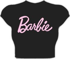 Cute Black Tops With Text Print, Fun Black Tops With Text Print, Fun Black Top With Text Print, Fitted Black T-shirt With Pop Culture Style, Black Text Print Pop Culture Top, Black Pop Culture Top With Text Print, Black Pop Culture Text Print Top, Barbie Tees, Pink Barbie Shirt