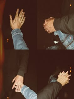 two hands reaching out to each other in front of a dark background, and the bottom one is holding another person's hand