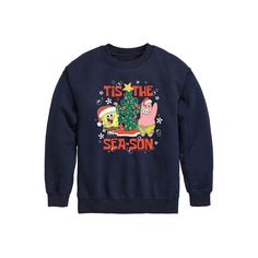 He'll love showing off his favorites with this boys' Nickelodeon SpongeBob SquarePants Tis The Season Graphic Fleece Sweatshirt. He'll love showing off his favorites with this boys' Nickelodeon SpongeBob SquarePants Tis The Season Graphic Fleece Sweatshirt. Crewneck Long sleevesFABRIC & CARE Cotton, polyester Machine wash Imported Size: X Large. Color: Navy. Gender: male. Age Group: kids. Material: Polyester|Cotton Blend. Grinch Birthday, Nickelodeon Spongebob, The Grinch Stole Christmas, Grinch Stole Christmas, Sweatshirt Crewneck, The Grinch, How To Show Love, Fleece Sweatshirt, Spongebob Squarepants