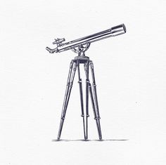 a drawing of a telescope on a tripod