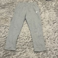 Grey Nike Sweatpants Very Comfortable And Easy To Put On And Go Never Worn, Brand New Condition Perfect Sweatpant For Year Round, Not Too Heavy Or Light Gender Neutral Grey Nike Sweatpants Outfits, Grey Nike Sweatpants, Sweatpants Outfits, Gray Sweatpants, Pants Nike, Wide Leg Sweatpants, Nike Sweatpants, Grey Nikes, Nike Pants