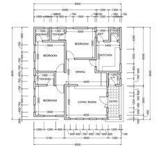 the floor plan for a two bedroom apartment with an attached kitchen and living room area