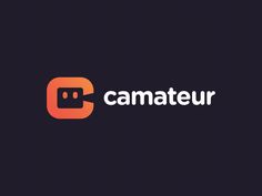 an orange and black logo with the word camateur in it's center