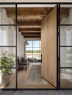 an open door leading into a living room