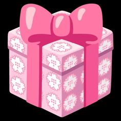 a pink gift box with a bow on it