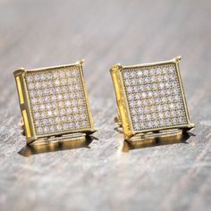 14k Gold Square Hip Hop Stud Earrings Size: 13.5mm. These Gold Square Stud Earrings Are The Best Size For Any Occasion. Cz Stud Earrings Fit Any Standard Piercing Post Hole, And Come With Screw On Backs. You Can’t Go Wrong With These Hiphop Earrings. Stone: 5a High Quality Cubic Zirconia. These Earrings Square Have The Brightest And Most Clearest Cz Stones On The Market. Really Shine Bright With These Canary Cz Earrings. Material: 925 Sterling Silver With Yellow Gold Cubic Zirconia Earrings Stamped 14k, Earrings Square, Square Stud Earrings, Earrings Stone, Square Earrings Studs, Square Stud, Cz Stud Earrings, Cz Earrings, Mens Accessories Jewelry