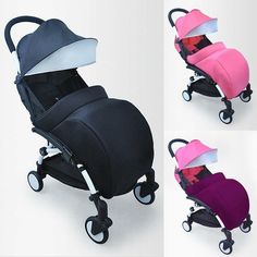 three different views of a stroller with one seat folded down and the other closed