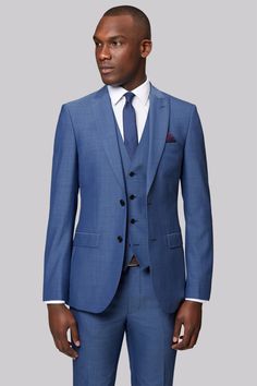 Mens Blue Suit, Engagement Couple Dress, Mens Wedding Suits, Blue Suit Jacket, Mens Wedding Attire, Moss Bros, Big And Tall Suits, Formal Blazer