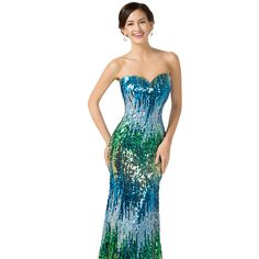 Sweetheart Colorful Sequins Lace Evening Dress Multicolor Sequined Evening Dress For Prom, Multicolor Sweetheart Neckline Evening Dress, Fitted Multicolor Evening Dress For Spring, Fitted Multicolor Sweetheart Neckline Dress, Multicolor Sequin Evening Dress, Multicolor Contrast Sequin Evening Dress, Turquoise Evening Dresses With Sequins, Multicolor Strapless Prom Dress, Light Teal Sequin Prom Dress