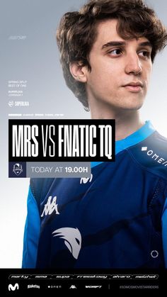 a young man wearing a blue jersey with the words mrs vs fantic to it